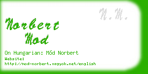norbert mod business card